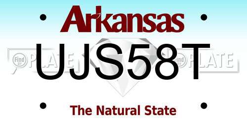 UJS58T Arkansas License Plate