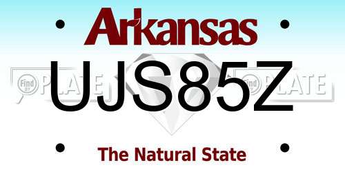 UJS85Z Arkansas License Plate