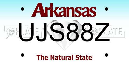 UJS88Z Arkansas License Plate