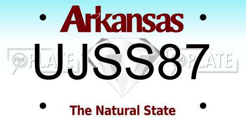 UJSS87 Arkansas License Plate
