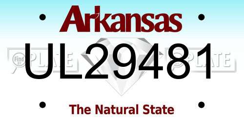 UL29481 Arkansas License Plate