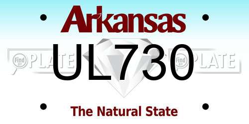 UL730 Arkansas License Plate