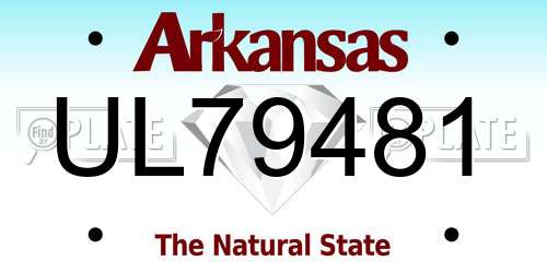 UL79481 Arkansas License Plate