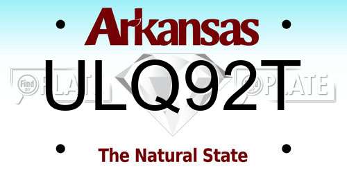 ULQ92T Arkansas License Plate
