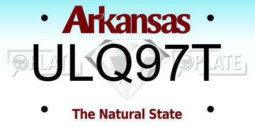 ULQ97T Arkansas License Plate