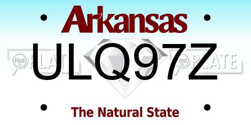 ULQ97Z Arkansas License Plate