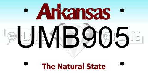 UMB905 Arkansas License Plate