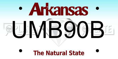 UMB90B Arkansas License Plate