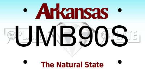 UMB90S Arkansas License Plate