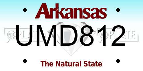 UMD812 Arkansas License Plate
