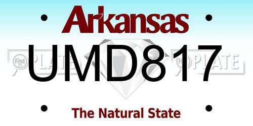 UMD817 Arkansas License Plate