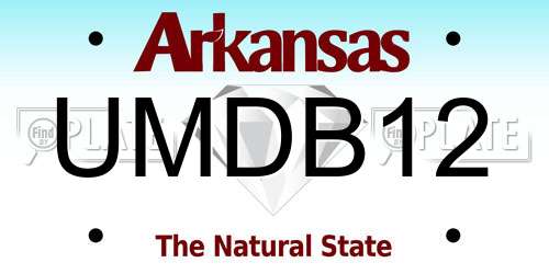 UMDB12 Arkansas License Plate
