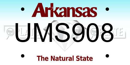 UMS908 Arkansas License Plate