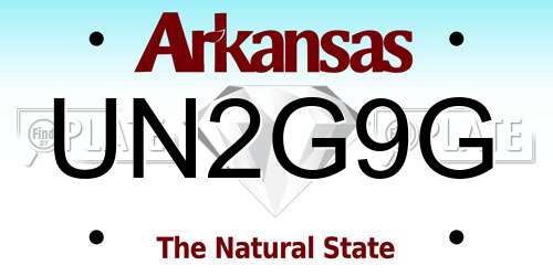 UN2G9G Arkansas License Plate