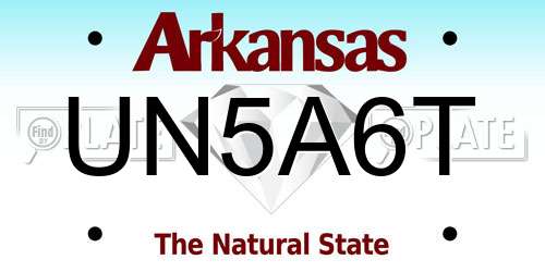 UN5A6T Arkansas License Plate