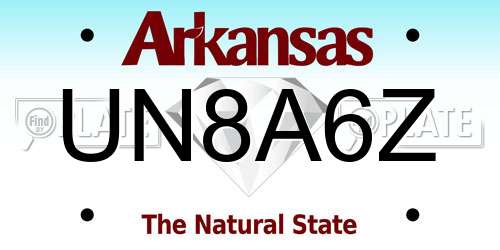 UN8A6Z Arkansas License Plate