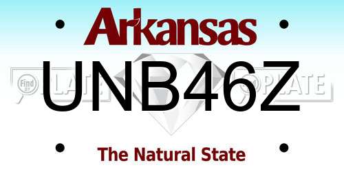 UNB46Z Arkansas License Plate