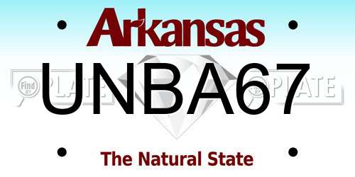 UNBA67 Arkansas License Plate