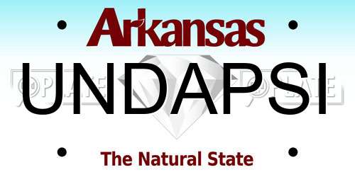 UNDAPSI Arkansas License Plate