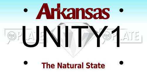 UNITY1 Arkansas License Plate