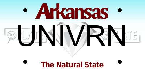 UNIVRN Arkansas License Plate