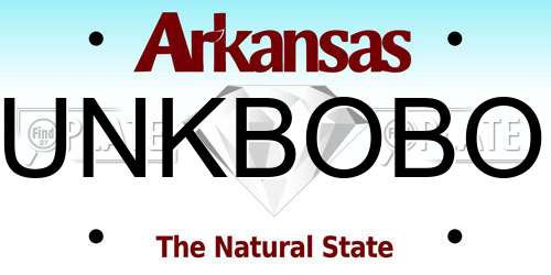 UNKBOBO Arkansas License Plate