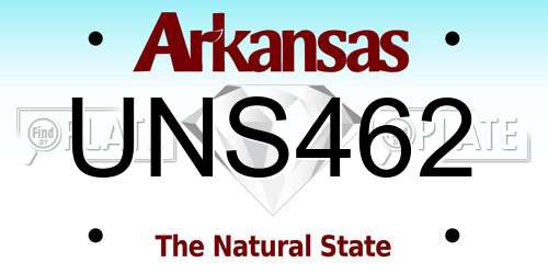 UNS462 Arkansas License Plate