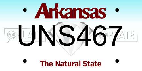 UNS467 Arkansas License Plate