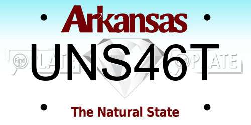 UNS46T Arkansas License Plate