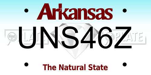 UNS46Z Arkansas License Plate