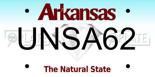 UNSA62 Arkansas License Plate