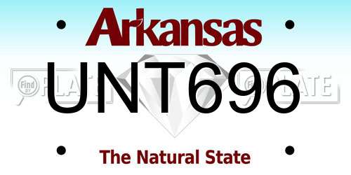 UNT696 Arkansas License Plate