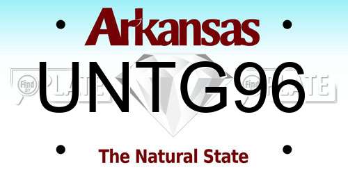 UNTG96 Arkansas License Plate