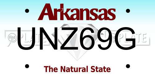 UNZ69G Arkansas License Plate