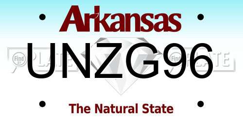 UNZG96 Arkansas License Plate