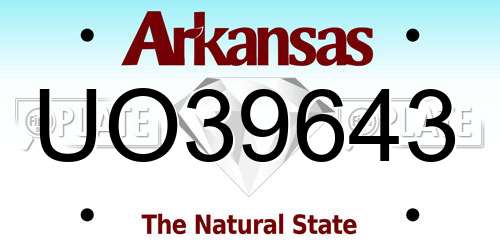 UO39643 Arkansas License Plate