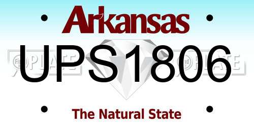 UPS1806 Arkansas License Plate