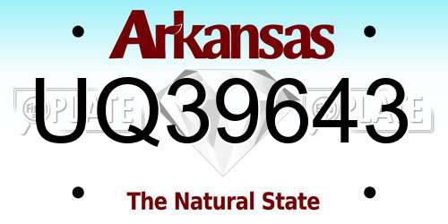 UQ39643 Arkansas License Plate