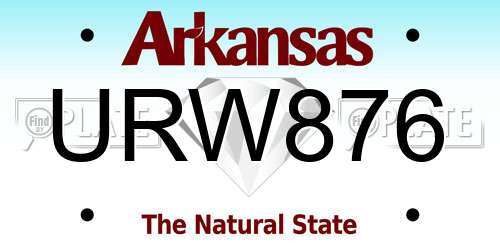 URW876 Arkansas License Plate