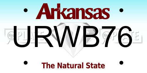 URWB76 Arkansas License Plate