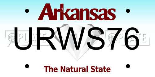 URWS76 Arkansas License Plate