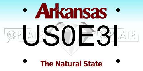 US0E3I Arkansas License Plate