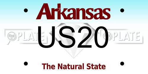 US20 Arkansas License Plate