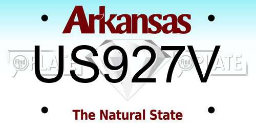 US927V Arkansas License Plate