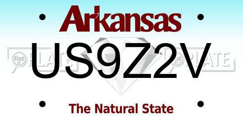 US9Z2V Arkansas License Plate
