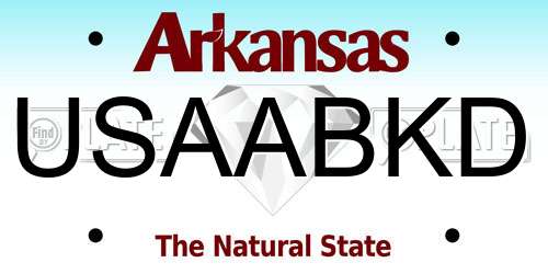 USAABKD Arkansas License Plate