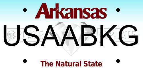USAABKG Arkansas License Plate