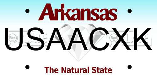 USAACXK Arkansas License Plate