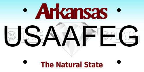 USAAFEG Arkansas License Plate
