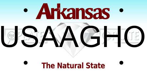 USAAGHO Arkansas License Plate